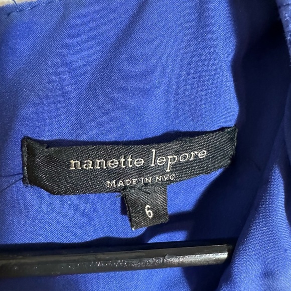 NANETTE LEPORE DRESS FIT &‎ FLARE BACK ZIP SS V NECK TEXTURED BRUNCH OFFICE - Picture 8 of 12